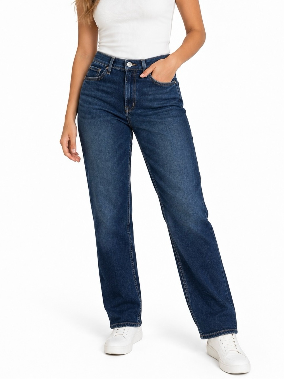 Citizens Of Humanity Dark Blue Straight Leg Jeans